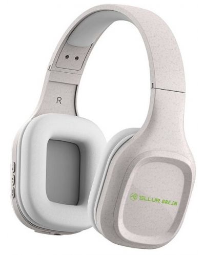 Ασύρματα ακουστικά με μικρόφωνο Tellur - Green Pulse, μπεζ - 1