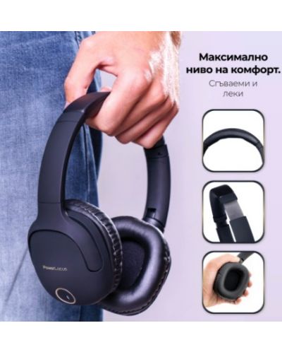 Ασύρματα ακουστικά PowerLocus - P7, μαύρο/χρυσαφί - 7
