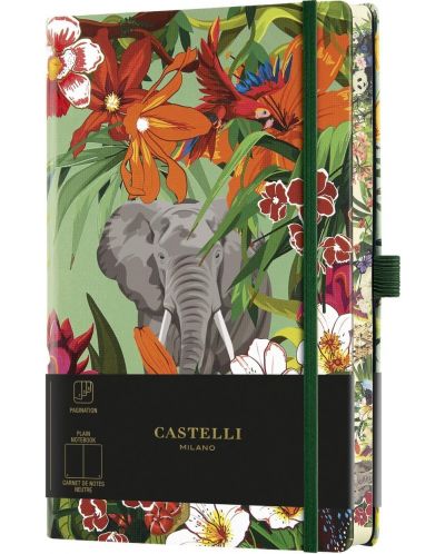 Σημειωματάριο Castelli Eden - Elephant, 13 x 21 cm, λευκά φύλλα - 1