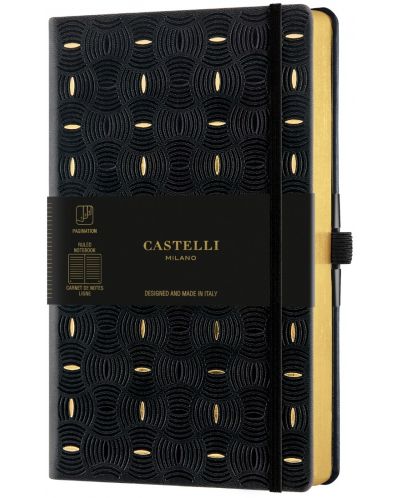 Σημειωματάριο Castelli Copper & Gold - Rice Grain Gold, 13 x 21 cm, λευκά φύλλα - 1