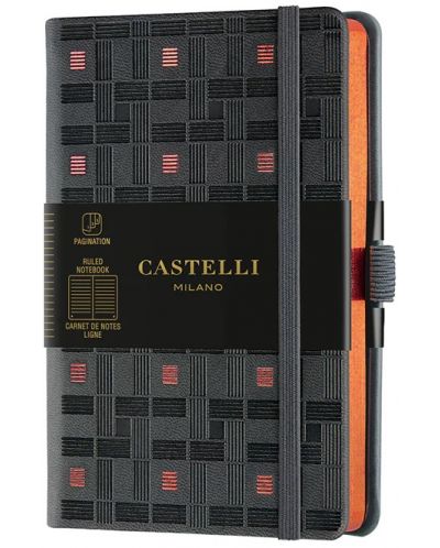 Σημειωματάριο Castelli Copper & Gold - Weaving Copper, 9 x 14 cm, με γραμμές - 1