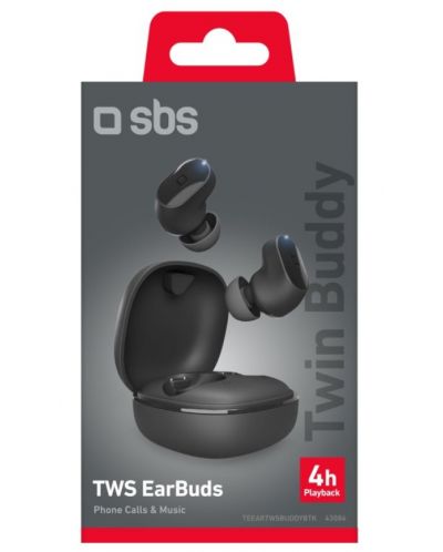 Ασύρματα ακουστικά SBS - Twin Buddy, TWS, μαύρο - 4
