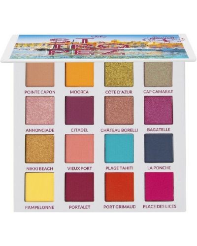 BH Cosmetics Παλέτα σκιών ματιών Summer In St Tropez, 16 χρώματα - 1