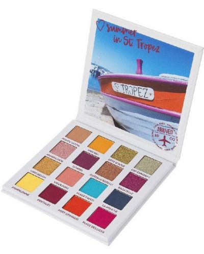 BH Cosmetics Παλέτα σκιών ματιών Summer In St Tropez, 16 χρώματα - 5