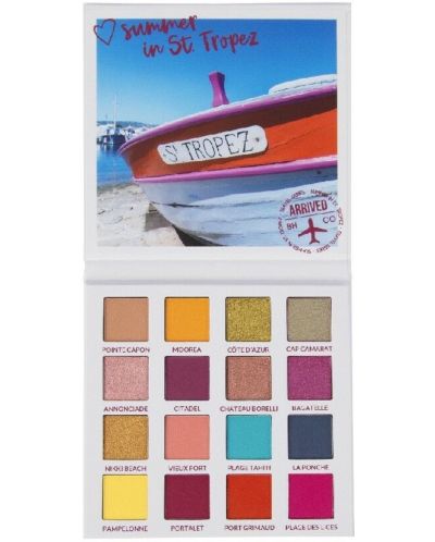 BH Cosmetics Παλέτα σκιών ματιών Summer In St Tropez, 16 χρώματα - 4