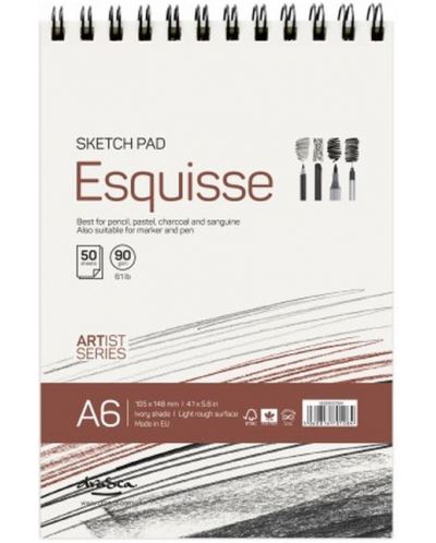 Μπλοκ ζωγραφικής  Drasca - Esquisse, 50 φύλλα, А6 - 1