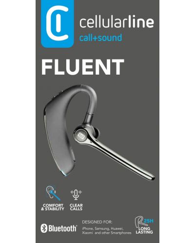 Bluetooth ακουστικό Cellularline - Fluent, μονό, μαύρο - 2