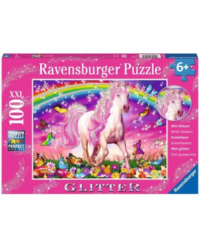 Λαμπερό παζλ Ravensburger  100 XXL κομμάτια - Ένα άλογο των ονείρων - 1