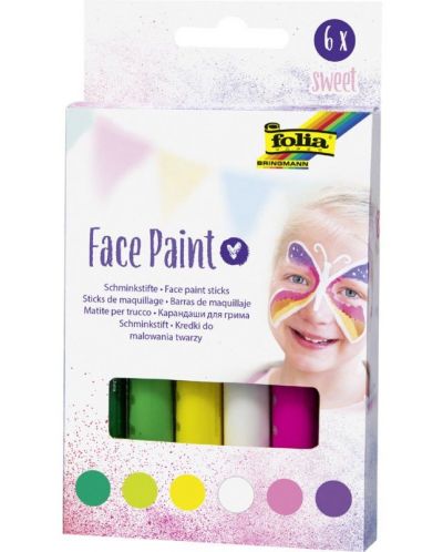 Στικς βαφής προσώπου Folia - 6 χρώματα για κορίτσια - 1