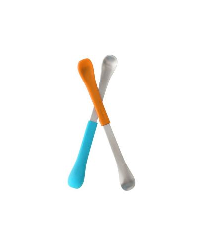 Διπλά κουτάλια με μαλακή και σκληρή άκρη Boon SWAP - 2 τεμάχια, μπλε και πορτοκαλί - 1