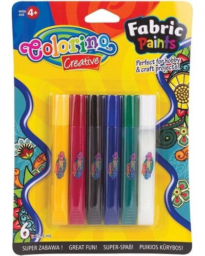 Colorino Creative βαφές υφασμάτων - 6 χρώματα x 10,5 ml - 1
