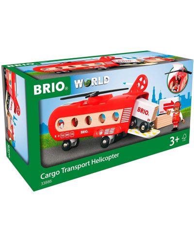 Σετ παιχνιδιού από ξύλο Brio World - Εμπορευματικό ελικόπτερο, με αξεσουάρ - 2