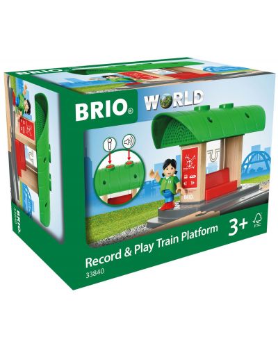 Ξύλινο παιχνίδι Brio World - Σιδηροδρομική πλατφόρμα, με ηχητικό εφέ - 2