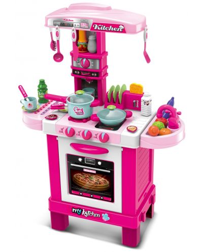 Παιδική κουζίνα Buba - Ροζ, με αξεσουάρ - 1