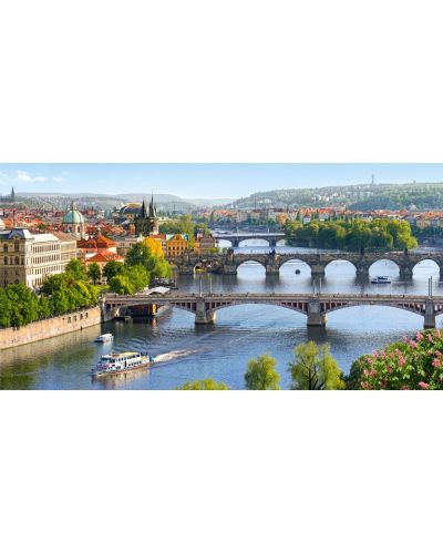 Πανοραμικό παζλ Castorland 4000 κομμάτια - Γέφυρες Μολδάβα στην Πράγα - 2
