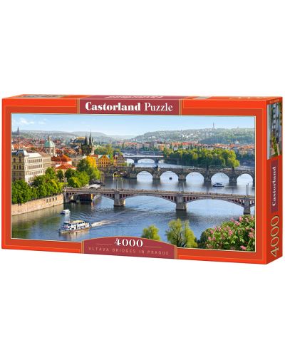 Πανοραμικό παζλ Castorland 4000 κομμάτια - Γέφυρες Μολδάβα στην Πράγα - 1
