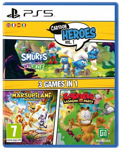 Cartoon Heroes Vol. 1: 3 Games in 1 (Smurfs Mission Vileaf &Marsupilami & Garfield Lasagna Party) (PS5) - 1