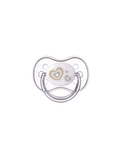 Πιπίλα σιλικόνης Canpol - Newborn Baby, σε σχήμα κερασιού, 6-18 μηνών, λευκό - 1
