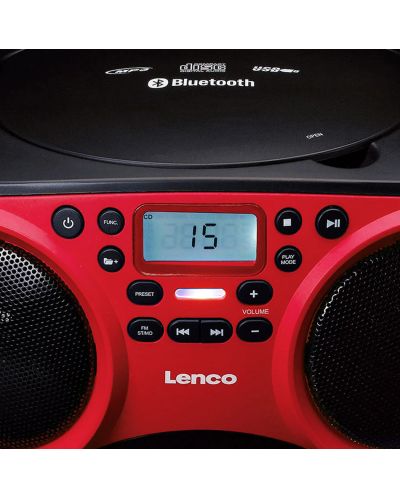 CD player Lenco - SCD-501RD, κόκκινο/μαύρο - 5