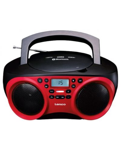 CD player Lenco - SCD-501RD, κόκκινο/μαύρο - 1