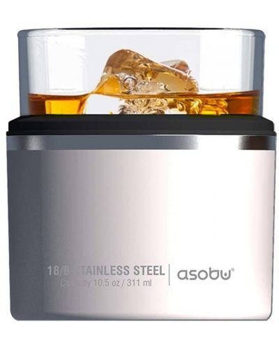 Κούπα με θερμομονωτική βάση Asobu - Whisky Kuzie, 311 ml, λευκή - 3
