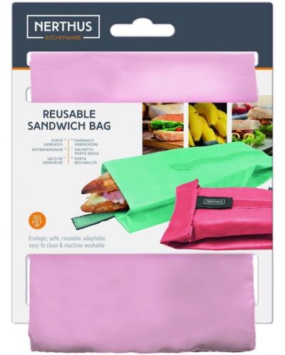 Τσάντα τροφίμων Nerthus - Ροζ, 29.5 x 10.5 cm - 4