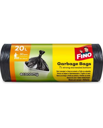 Σακούλες απορριμμάτων  Fino - Economy, 20 L, 30 τεμάχια, μαύρο - 1