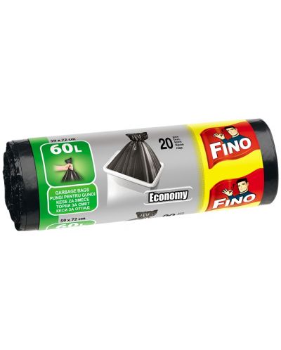 Σακούλες απορριμμάτων Fino - Economy, 60 L, 30 τεμάχια, μαύρο - 1