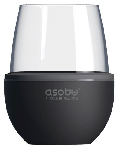 Ποτήρι με θερμομονωτική βάση Asobu - Wine Kuzie, 440 ml, μαύρο - 1