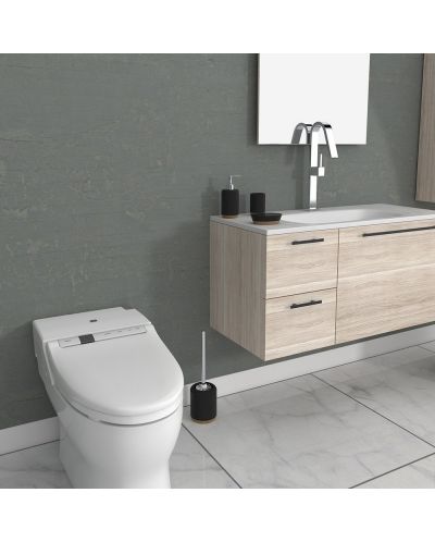 Βούρτσα τουαλέτας Inter Ceramic - Sydney, 11,8 x 39,5 cm, μαύρο - 2