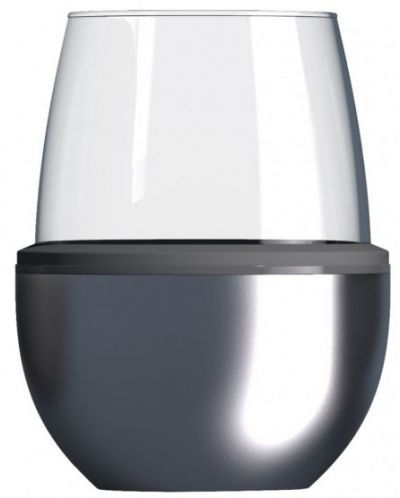Ποτήρι με θερμομονωτική βάση Asobu - Wine Kuzie, 440 ml, ασημί - 1