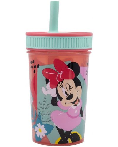 Κύπελλο με καλαμάκι Stor Minnie Mouse - Being More Minnie, 465 ml - 2