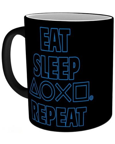 Κούπα με θερμικό εφέ  ABYstyle Games: PlayStation - Eat Sleep Repeat - 1