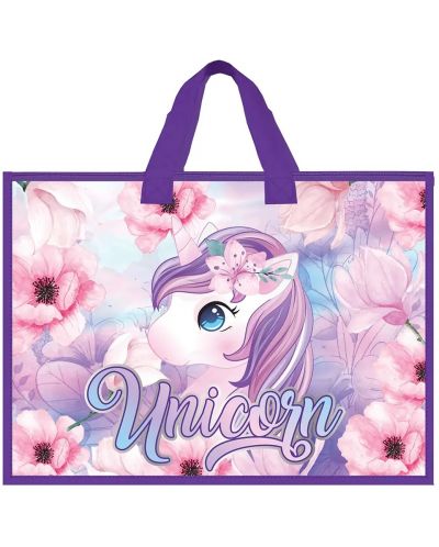 Τσάντα για μπλοκ ζωγραφικής S. Cool - Unicorn, με φερμουάρ - 1