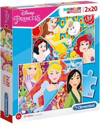 Παζλ Clementoni 2 x 20 κομμάτια - Οι πριγκίπισσες της Disney  - 1