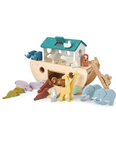 Σετ ξύλινων ειδωλίων Tender Leaf Toys - Κιβωτός του Νώε με ζώα - 2