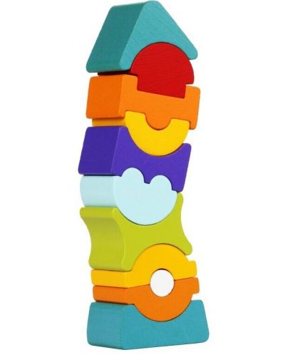 Ξύλινος πύργος ισορροπίας Cubika, 11 κομμάτια - 1