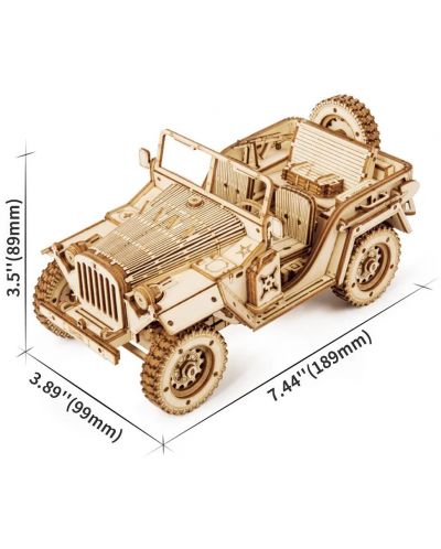 Ξύλινο 3D παζλ Robo Time 369 τεμαχίων-Στρατιωτικό όχημα πεδίου - 3