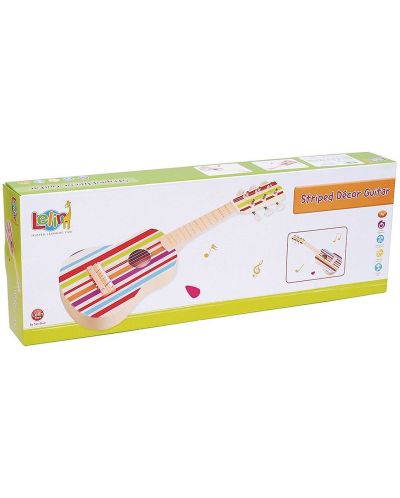 Παιδικό μουσικό όργανο Lelin - Κιθάρα, με χρωματιστές λωρίδες - 2