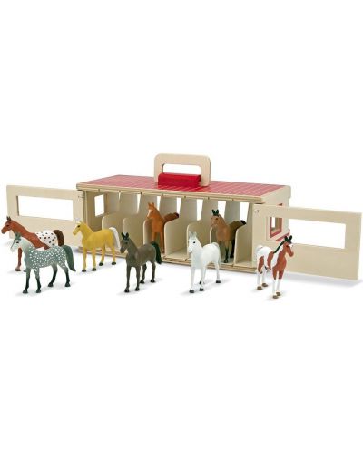 Ξύλινο παιχνίδι Melissa & Doug - Σταύλος με άλογο - 2