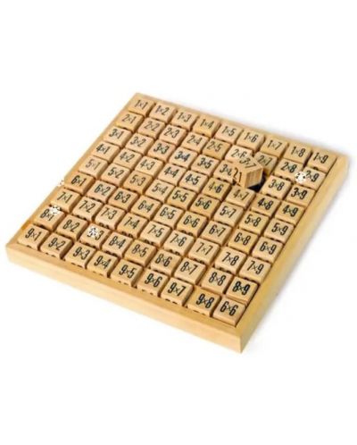 Ξύλινο παιχνίδι Small Foot - Κύβοι με πίνακα πολλαπλασιασμού - 1