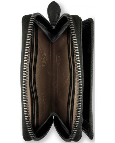 Γυναικείο δερμάτινο πορτοφόλι Bugatti Bella -Με 1 φερμουάρ, μαύρο - 5