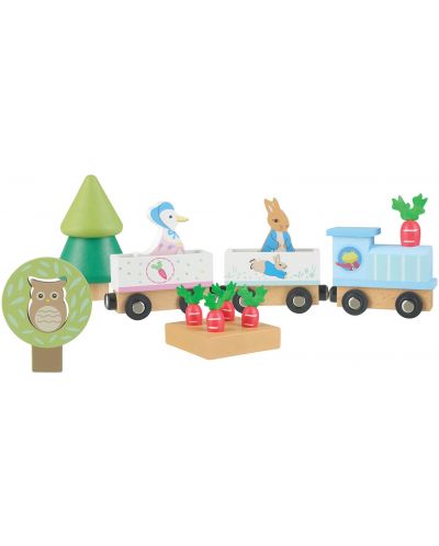 Ξύλινο σετ παιχνιδιού Orange Tree Toys Peter Rabbit - Τρένο με ράγες και φιγούρες - 4