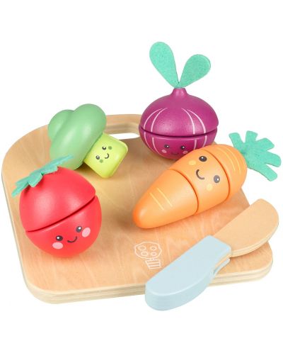 Ξύλινο σετ παιχνιδιού Orange Tree Toys - Λαχανικά για κοπή, 10 μέρη - 1