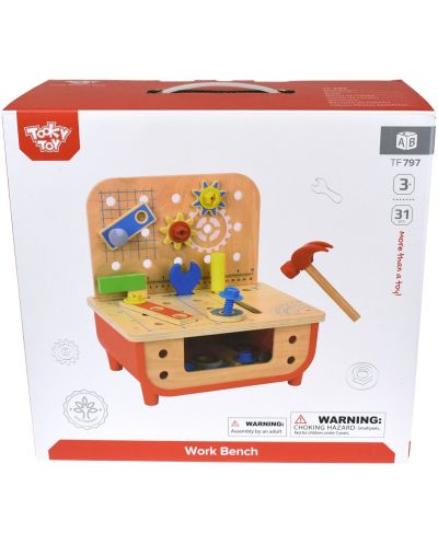 Ξύλινο παζλ Tooky Toy - Εργαστήριο με εργαλεία - 5