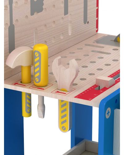 Ξύλινο σετ Acool Toy - Πάγκος εργασίας με εργαλεία - 4