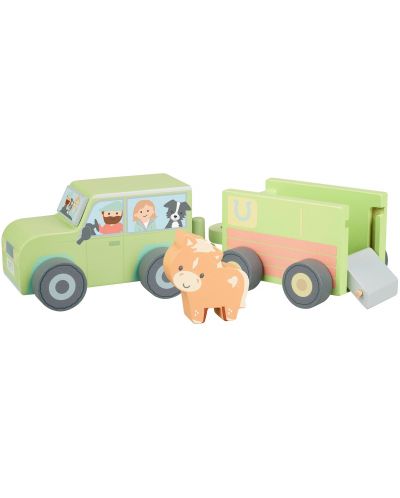 Ξύλινο σετ παιχνιδιού Orange Tree Toys - Αγροτικό με άλογο - 1