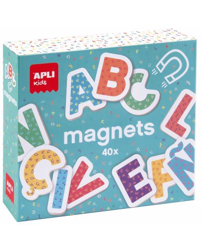 Ξύλινα μαγνητικά γράμματα Apli Kids, 40 τεμάχια (Αγγλικά) - 1