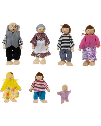 Ξύλινες κούκλες  Iso Trade -Οικογένεια, 7 τεμάχια - 5
