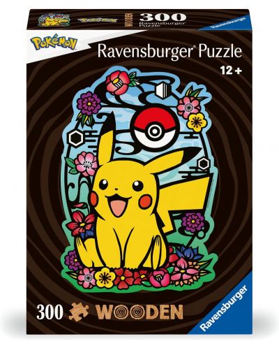 Ξύλινο παζλ Ravensburger 300 κομμάτια - Pikachu - 1